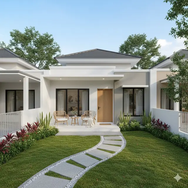 7 Model Rumah 1 Lantai dengan Teras Luas dan Taman Kecil, Nyaman untuk Bersantai dan Ramah Keluarga