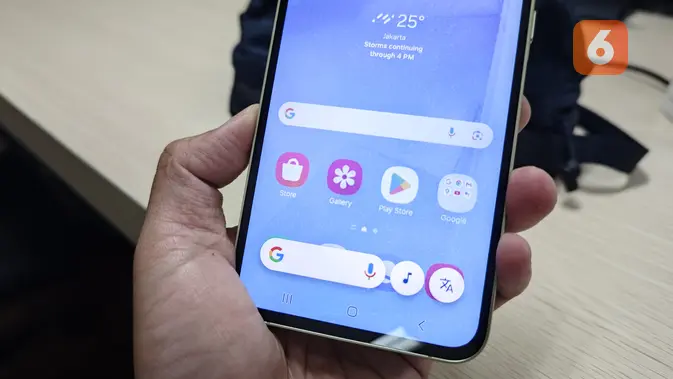 <p>Fitur Circle to search di Samsung Galaxy A55. Liputan6.com/Iskandar</p>