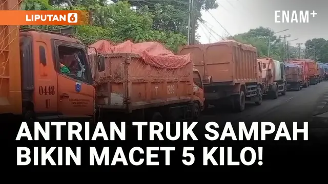 VIDEO: Viral! Antrian Truk Sampah Pemprov Jakarta Bikin Macet Bantargebang