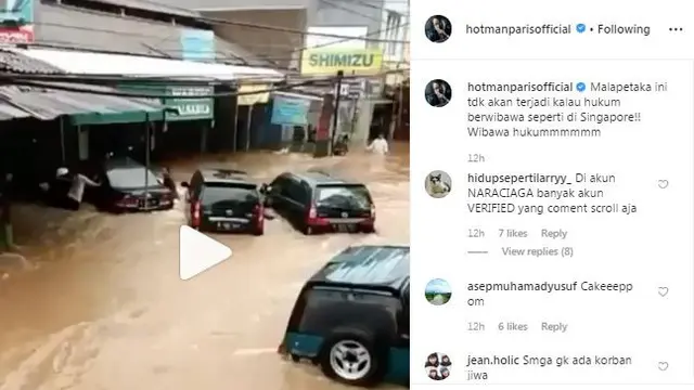 Unggahan Hotman Paris di Instagram. (Foto: Instagram hotmanparisofficial)