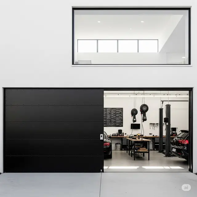Model Pintu Garasi Besi Minimalis Terbaru. Foto: Gemini