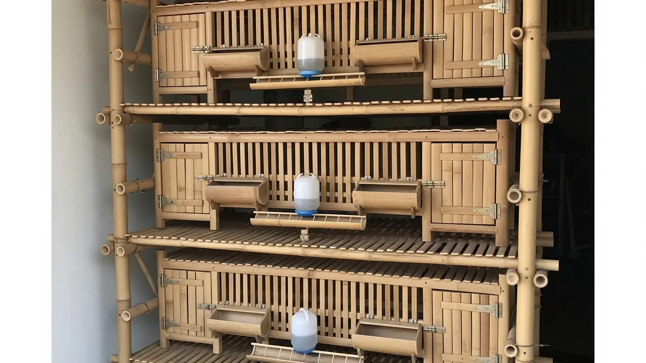 Desain Kandang Ayam Modern Cuma Pakai Bambu