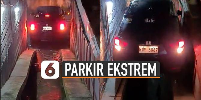 VIDEO: Cara Ekstrem Parkir Mobil di Gang Sempit