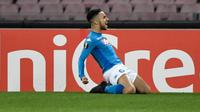 Gelandang Napoli Adam Ounas menjadi rekrutan yang berguna bagi tim pada musim ini. (AFP/Andreas Solaro)