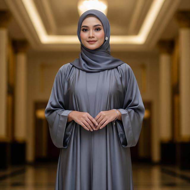 1. Abaya Satin untuk Penampilan Elegan