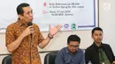 Founder KAHMIPreneur, Kamrussamad menjadi pembicara dalam Tadarus Ekonomi bertajuk Iklim Bisnis dan Stabilitas Harga Pasar, Jakarta, Minggu (7/6/2019). Tadarus Ekonomi membahas prospek ekonomi Indonesia pasca Pemilu 2019 yang dapat memberikan kepastian ekspektasi pasar. (Liputan6.com/Fery Pradolo)