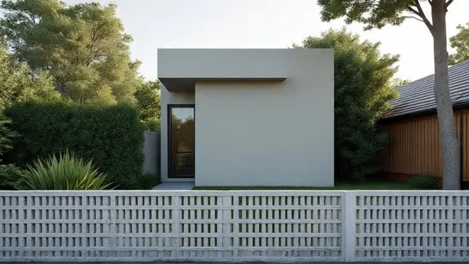 Ilustrasi Model Rumah Minimalis dengan Pagar Roster (Sumber Gambar: Meta AI)