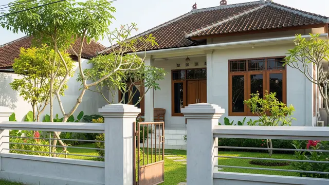Pagar Beton Pendek dengan Pilar Simetris