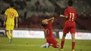 Gelandang Timnas Indonesia U-16, Marselino Ferdinan, tampak kecewa saat melawan China pada Kualifikasi Piala AFC U-16 2020 di SUGBK, Jakarta, Minggu (22/9). Kedua negara bermain imbang 0-0. (Bola.com/Vitalis Yogi Trisna)