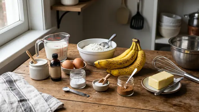 Ilustrasi resep pancake pisang