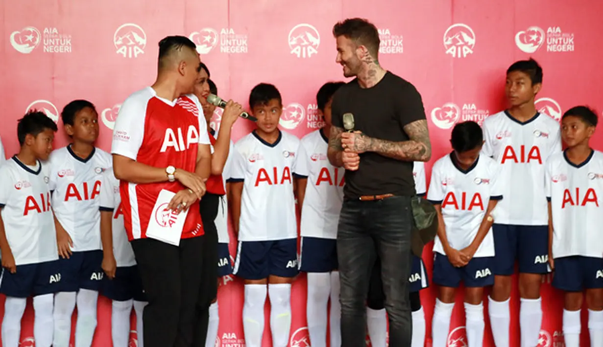 Mantan punggawa Real Madrid itu datang terakhir kali pada tahun 2011 silam. Untuk kali ini, kedatangan Beckham dalam rangka AIA Sepak Bola Untuk Negeri. (Deki Prayoga/Bintang.com)