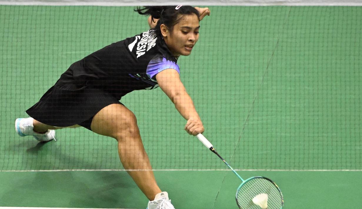 Gregoria Mariska Tunjung menjadi satu-satunya wakil tunggal putri Indonesia yang tersisa di turnamen Hong Kong Open 2023. (Peter PARKS/AFP)