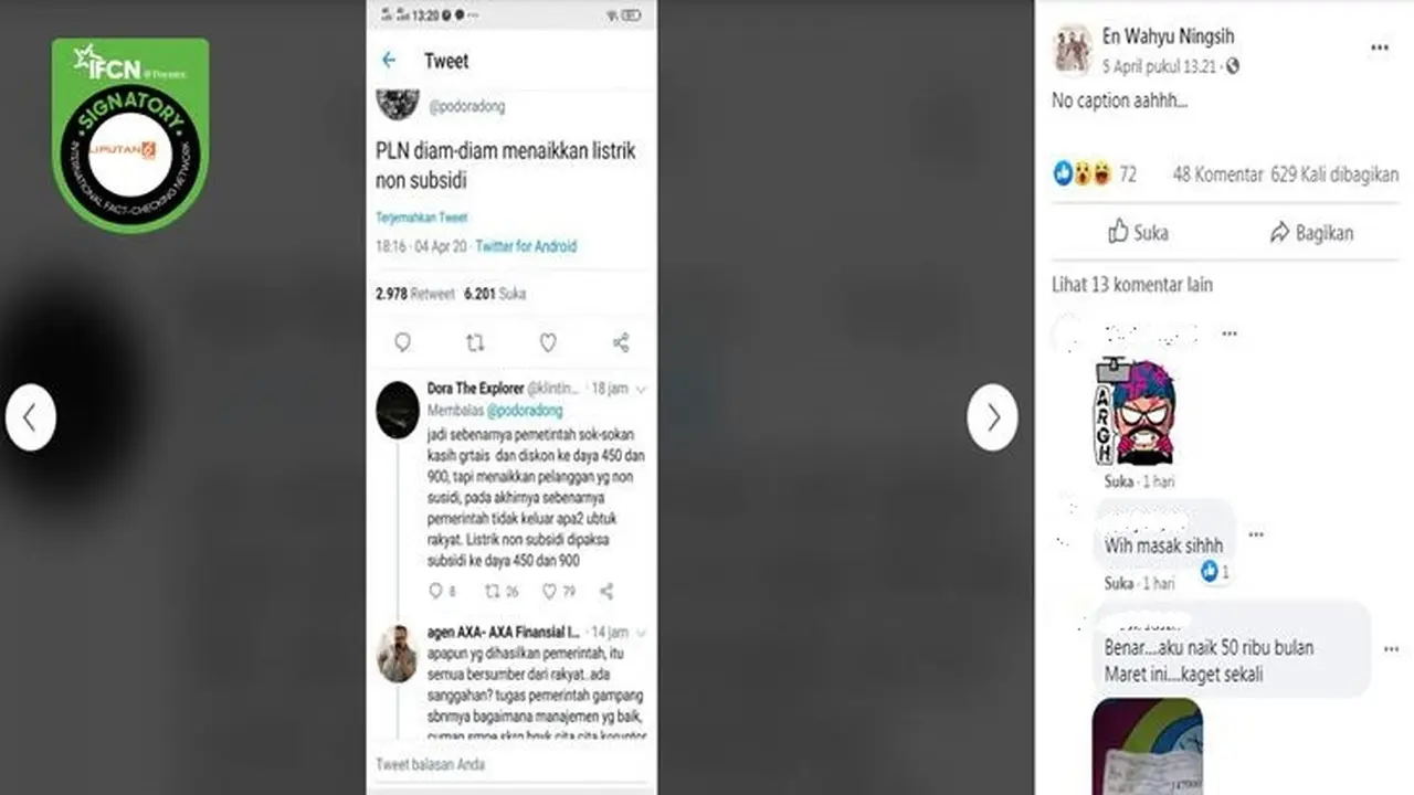 Gambar Tangkapan Layar Berita Tentang PLN
