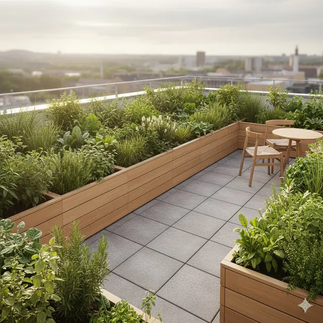 Rumah Bergaya Skandinavian dengan Taman Rooftop (Gemini AI)