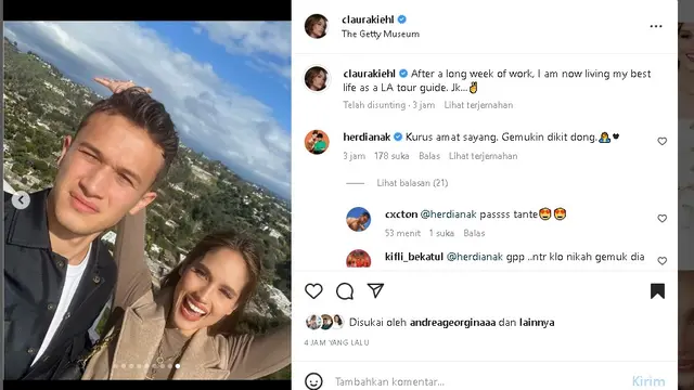 Momen kebersamaan Cinta Laura dan Arya Vasco di Amerika Serikat (Foto: Instagram @claurakiehl)