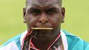 Medali emas yang diraih Arnoldus Gawai Kaize adalah medali emas pertama yang diraih kontingen Papua dari cabang atletik menjelang berakhirnya Pesta Olahraga empat tahunan, PON XX Papua. (PB PON XX Papua/Ady Sesotya)