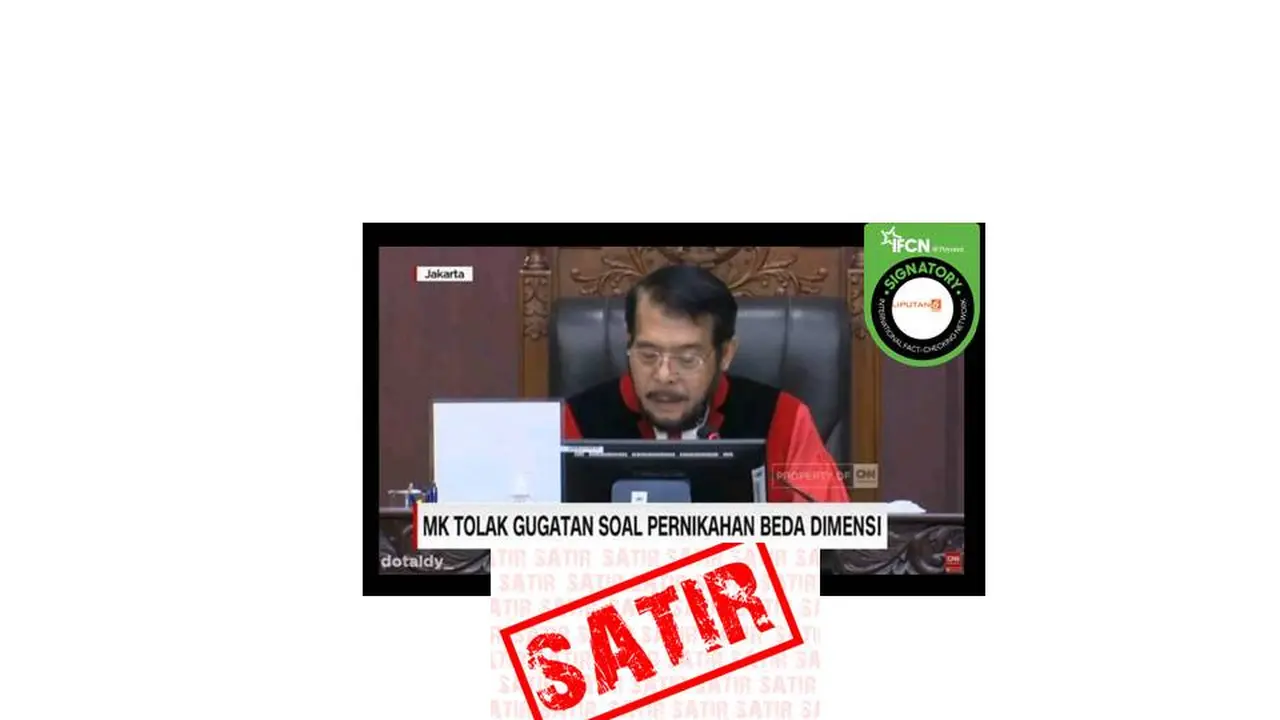 Cek Fakta MK tolak gugatan nikah beda dimensi