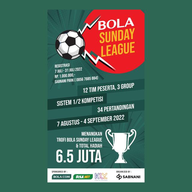 Bola Sunday League persembahan dari KLY Sport dan Sabnani Park.