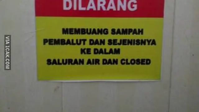 6 Tulisan Bahasa Inggris di Toilet Umum Ini Nyeleneh, Bikin Tepuk Jidat