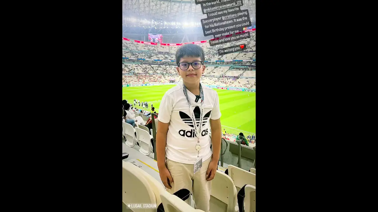 Pesan Haru Putra Nikita Mirzani untuk Sang Ibunda Saat Saksikan Laga Portugal vs Uruguay di Piala Dunia 2022
