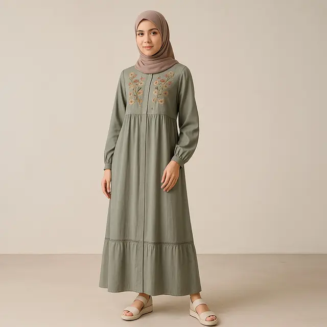 Mending Long Dress atau Gamis? Ini Rekomendasi Buat Kamu yang Berhijab/Ilustrasi gambar oleh AI