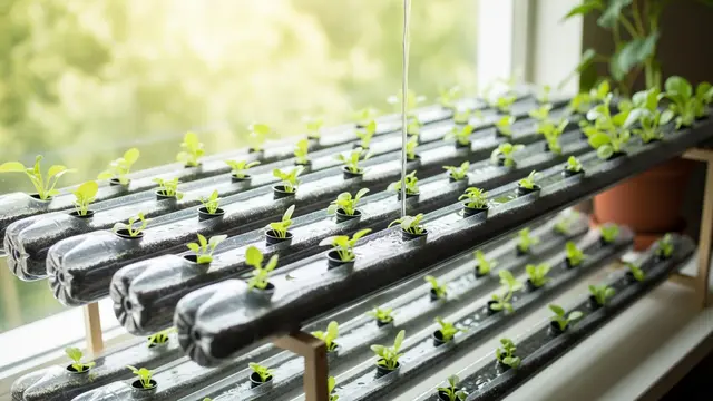 Desain Kebun Hidroponik Estetik Pakai Botol Bekas ala Zero Waste/Gemini AI