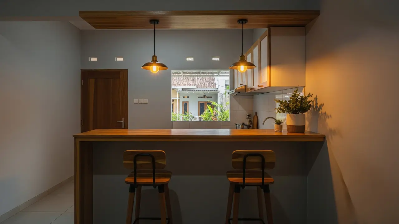 Meja Bar Dapur Minimalis yang Bagus untuk Rumah KPR Model
