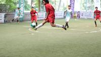 Para peserta Futsal Samsung Bintang Bola Anniversary antusias mengikuti kegiatan yang berlangsung. (Deki Prayoga/Bintang.com)