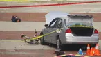 Sebuah mobil yang digunakan oleh pelaku penyerangan berada di luar Watts Hall, Ohio State University, Senin (28/11). Sedikitnya 11 orang cedera setelah seorang pria menyerang dengan mobil dan pisau. (Courtesy of Mason Swires/thelantern.com/via REUTERS)
