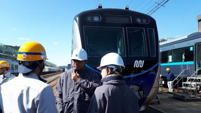 Rangkaian kereta pertama dan kedua MRT Jakarta siap untuk dikirim ke Jakarta dari Toyokawa Plant milik Nippon Sharyo, Jepang. (PT MRT Jakarta)