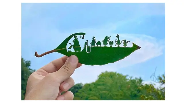 Unik, 7 Karya Seni Ukiran Daun Ini Detailnya Mengagumkan