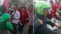 Terhambat Cari Nafkah, Ojol Buka Jalan yang Diblokir Demo Mahasiswa 'Ini Jalan Umum'. ©2023 Merdeka.com/instagram.com/tkpmedan
