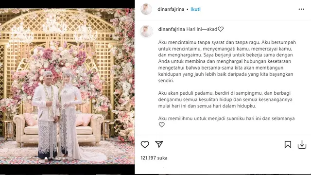 Dinan Fajrina, istri Doni Salmanan (Foto: Instagram/@dinanfajrina)