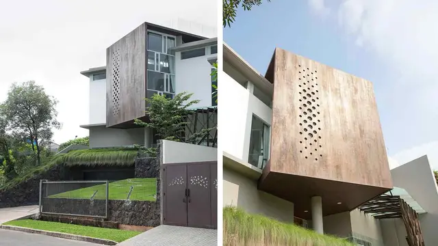 Arsitektur Rumah Kontemporer dengan Material Corten Steel Super Keren