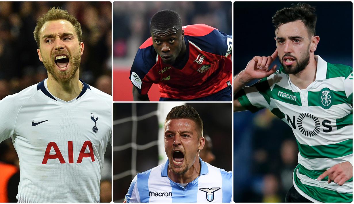 Bursa transfer musim panas Inggris yang menyisakan 2 minggu lagi membuat Ole Gunnar Solskjaer agresif berburu pemain untuk membangun kekuatan Manchester United. Berikut ini 6 pemain incaran Manchester United. (Foto kolase AFP)