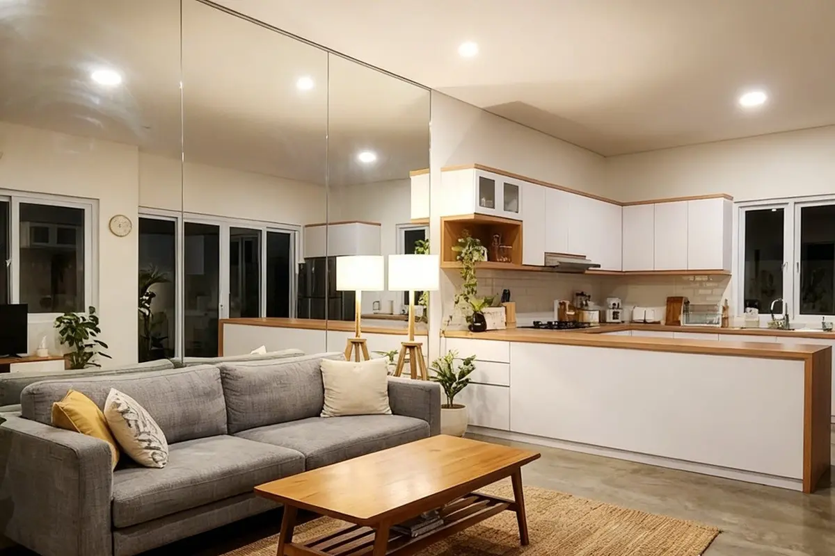 Desain Dapur dan Ruang Tamu Menyatu Agar Rumah Tampak Lega