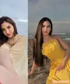 Mahalini Raharja tampil memikat kala bersantai di tepi pantai. Ia terlihat menawan dengan rambut panjang berkilau [@mahaliniraharja]