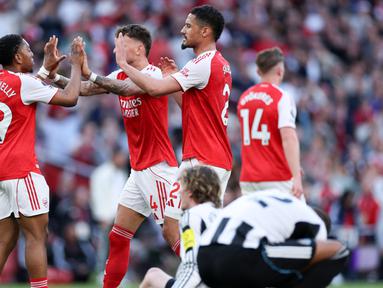Arsenal sukses memetik kemenangan penting atas Newcastle United di lanjutan Premier League 2025/2026 di Emirates Stadium pada Sabtu (26/4/2026) . (AP Photo/Ian Walton)