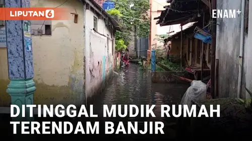 VIDEO: Ditinggal Mudik Penghuninya, Rumah Warga Terendam Banjir di Banten