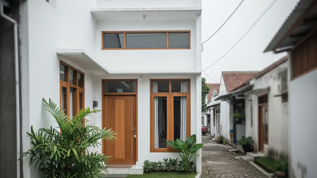 Desain Rumah Rp 100 Juta di Gang yang Aesthetic. (via Gemini)