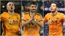 Wolverhampton Wanderers menjadi tim yang pantas diwaspadai oleh tim-tim besar lainnya di kompetisi musim 2019/2020 Premier League. Tim berjuluk "The Wolves" ini bisa disebut sebagai kuda hitam di Premier League. Berikut pesona bintang Wolves di Premier League. (kolase foto AFP)