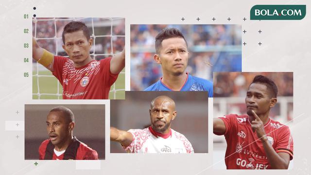 Boaz Solossa, Ian Louis Kabes, Dendi Santoso, Ramdani Lestaluhu, Ismed Sofyan
