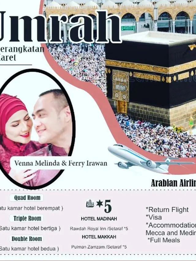 Foto endorsement Ferry Irawan dan Venna Melinda berangkat umrah (https://www.instagram.com/p/Cm_iIbIvPkt/)
