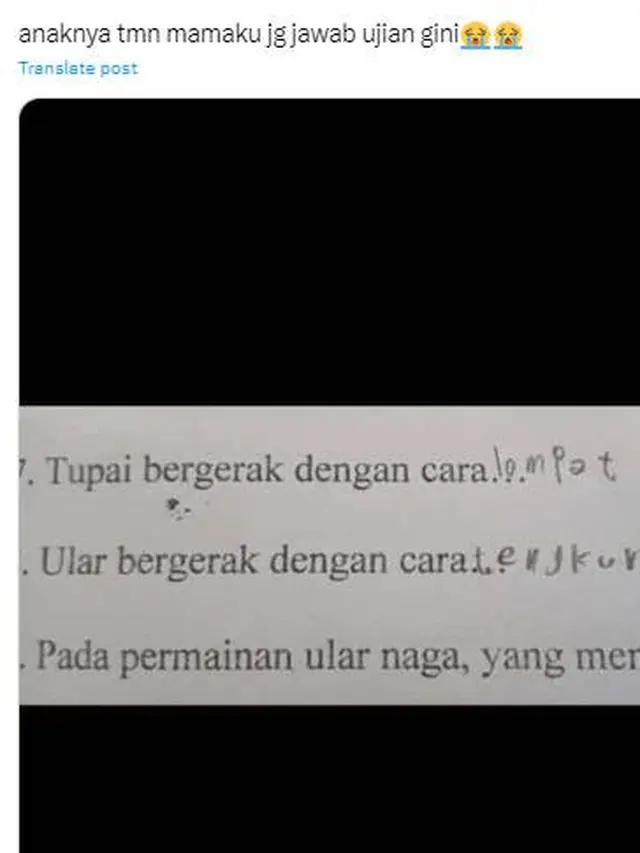 10 Potret Jawaban UAS Anak SD Ini Kocak, Bikin Guru yang Mengkoreksi Geleng Kepala