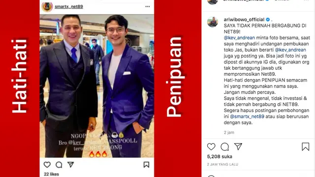 Ari Wibowo Tak Terima Fotonya Dicatut untuk Promo Bisnis Investasi. (instagram.com/ariwibowo_official)