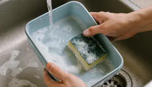 Ilustrasi mencuci kotak bekal (generated by AI)