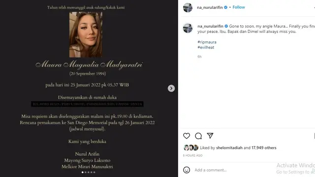 Nurul Arifin (Foto: Instagram/@na_nurularifin)
