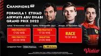 Link Live Streaming F1 GP Abu Dhabi di Vidio 18-20 November : Balapan Penutup Musim 2022