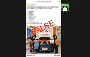 Cek Fakta: Tidak Benar Link Pendaftaran Undian Berhadiah Bank BNI 2026