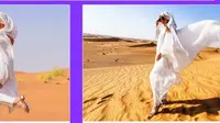 Syahrini dan Reino Barang pamer kemesraan di Gurun pasir Dubai (Foto: Instagram princessyahrini)